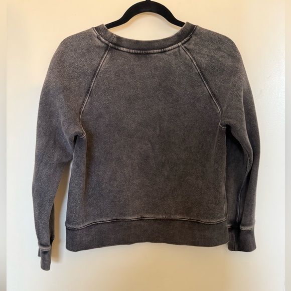 Free People Washed Out Black Crewneck Sweatshirt in Size Small - Picture 2 of 7